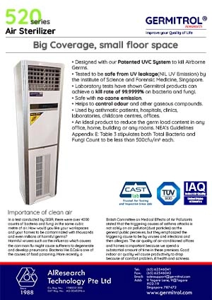 Germitrol 520 Air Purifier Front Brochure